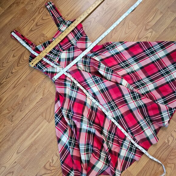 Enz’s Sweetheart Neckline Rectangular/Square Back A-Line Dress, S/M, Plaid - Picture 4 of 10